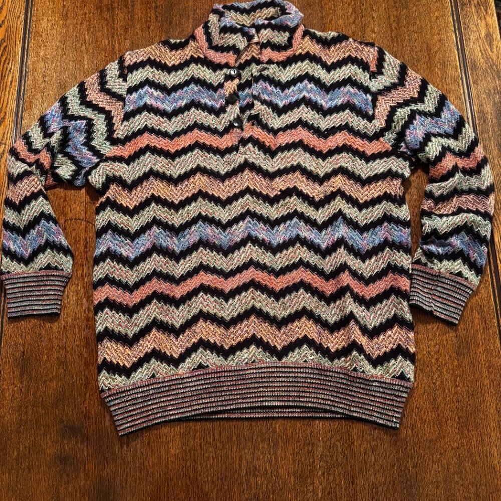 Vintage Baron von Stain unique collared knit sweater (size M)